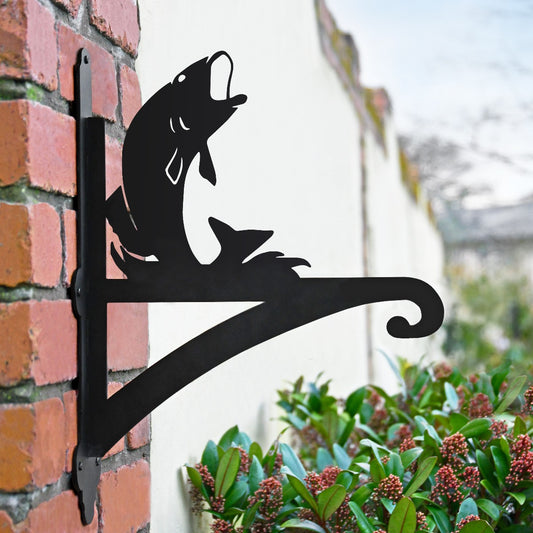 "Fish" Garden Hanging Basket Bracket In Situ