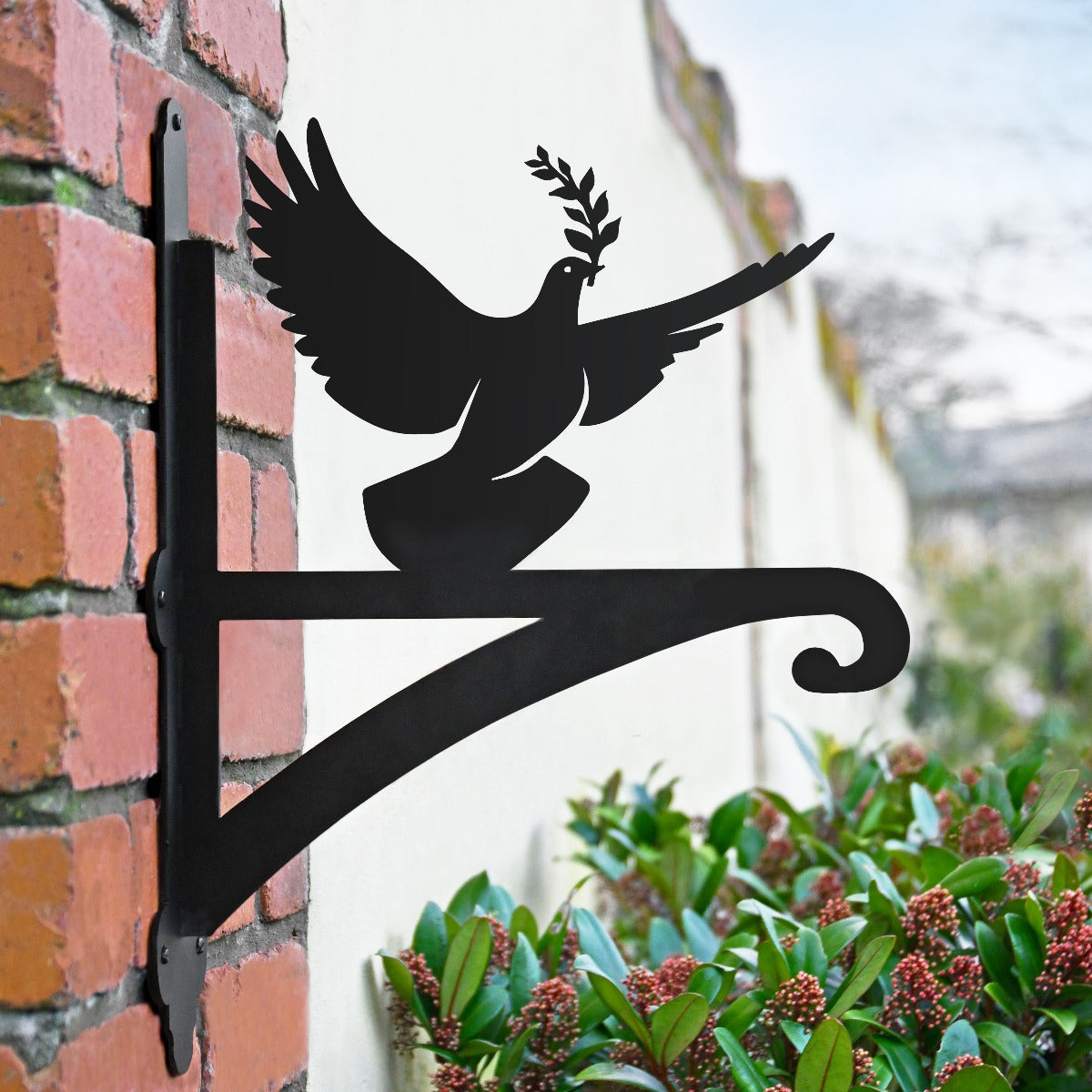 "Dove of Peace" Garden Hanging Basket Bracket In Situ