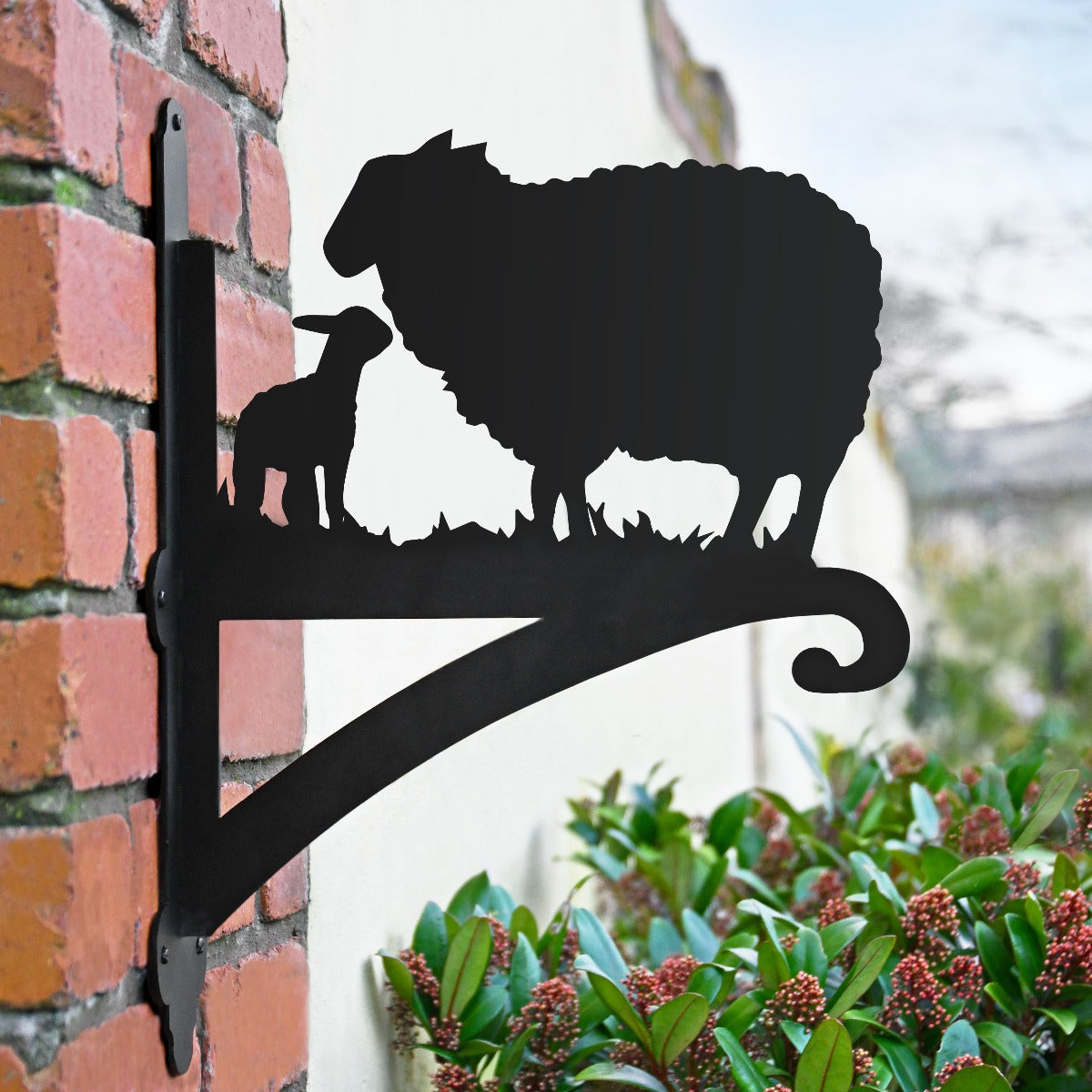 "Sheep and Lamb" Garden Hanging Basket Bracket