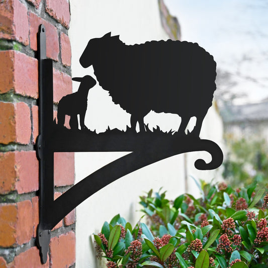 "Sheep and Lamb" Garden Hanging Basket Bracket