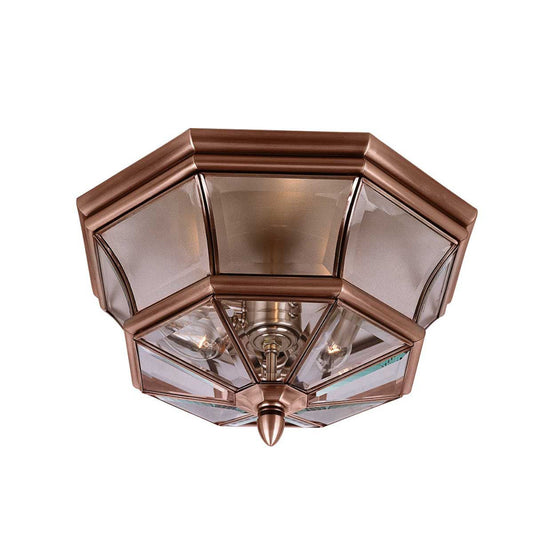 'Bidlake' Copper Octagon Flush Fit Ceiling Light