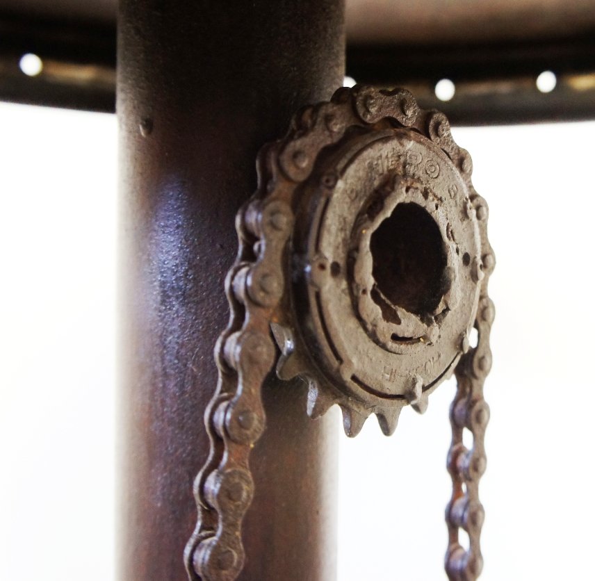 bike chain on pub table