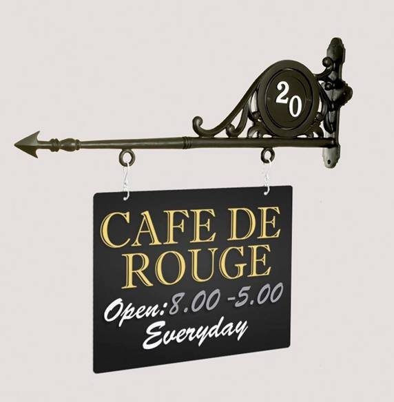 Hanging Pub Sign with White Numbers