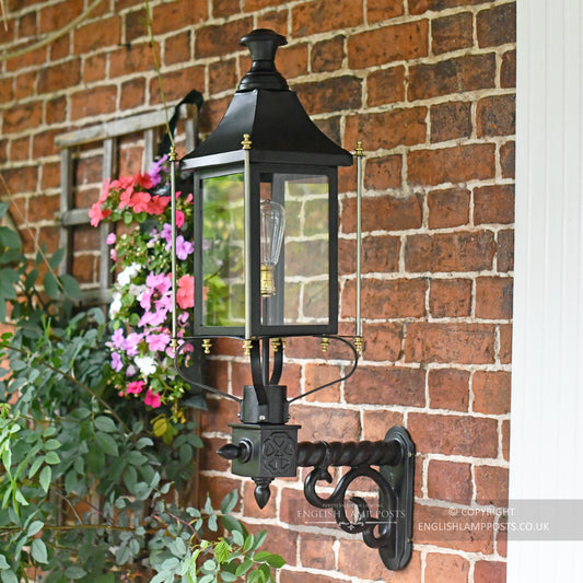 Black and Brass Rochford Victorian Garden Wall Light