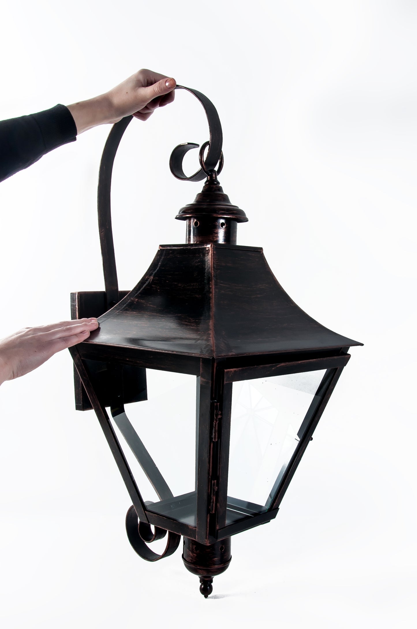 Black and Bronze Effect Victorian Wall Lantern