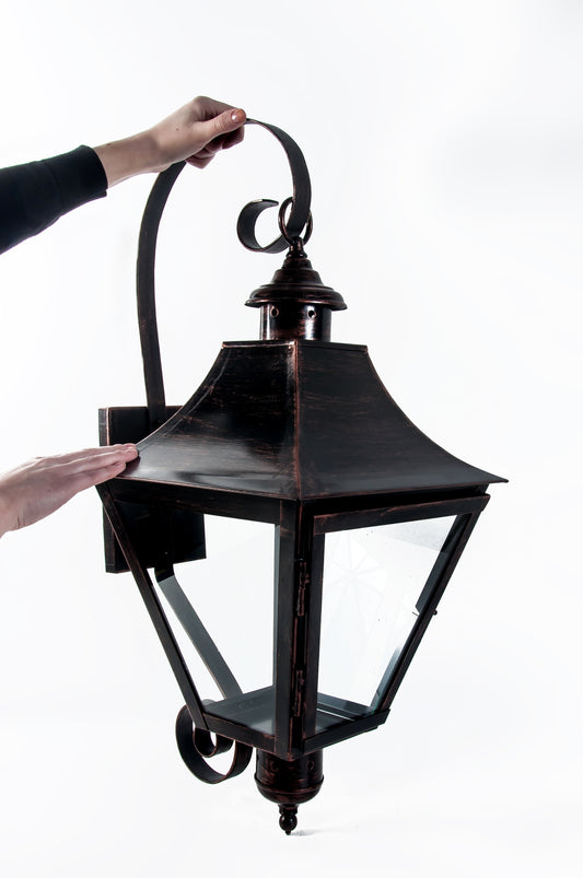 Black and Bronze Effect Victorian Wall Lantern