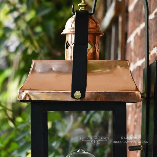 Black And Copper Flush Wall Lantern With B22 Bulb Holder