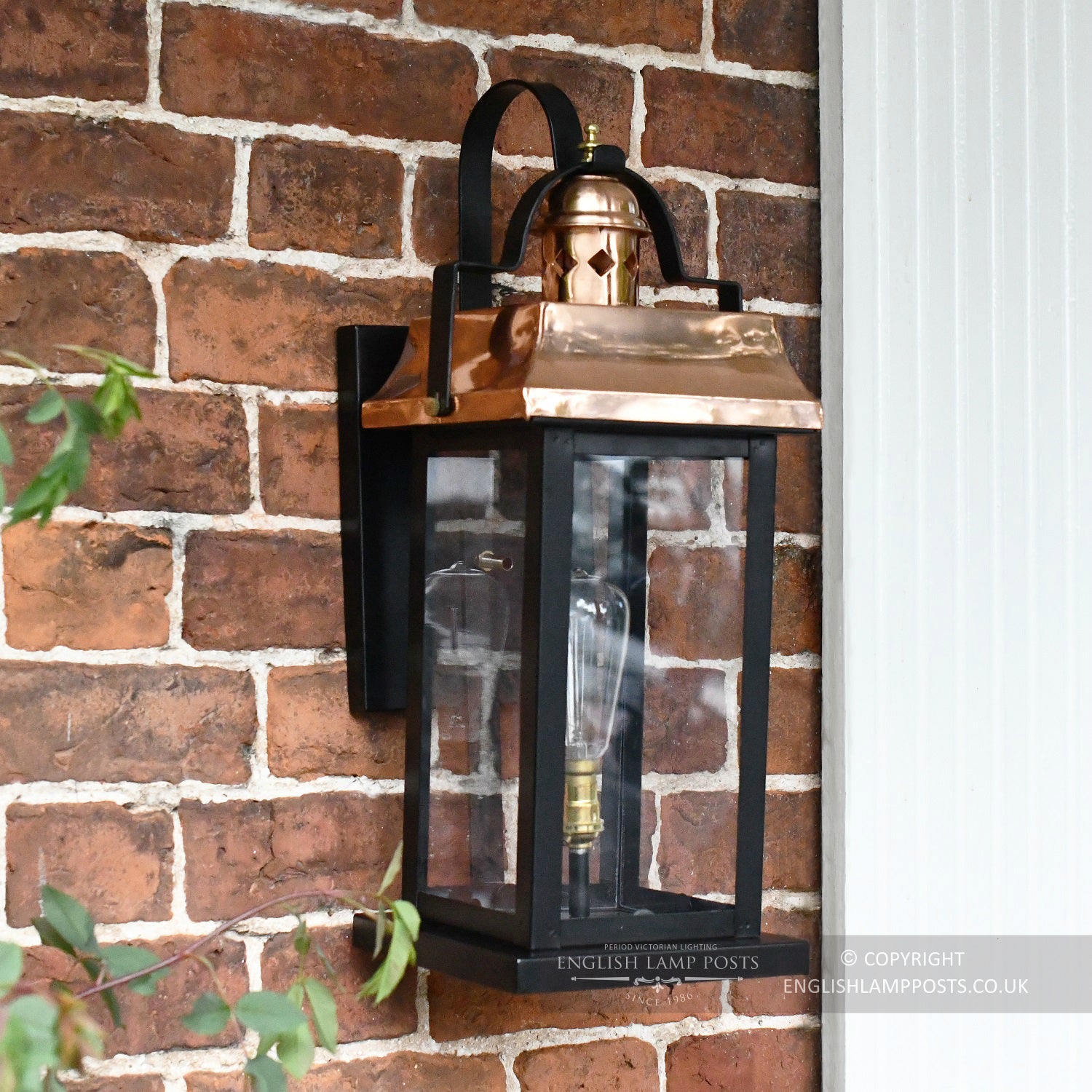 Black and Copper Square Victorian Wall Light Fitting