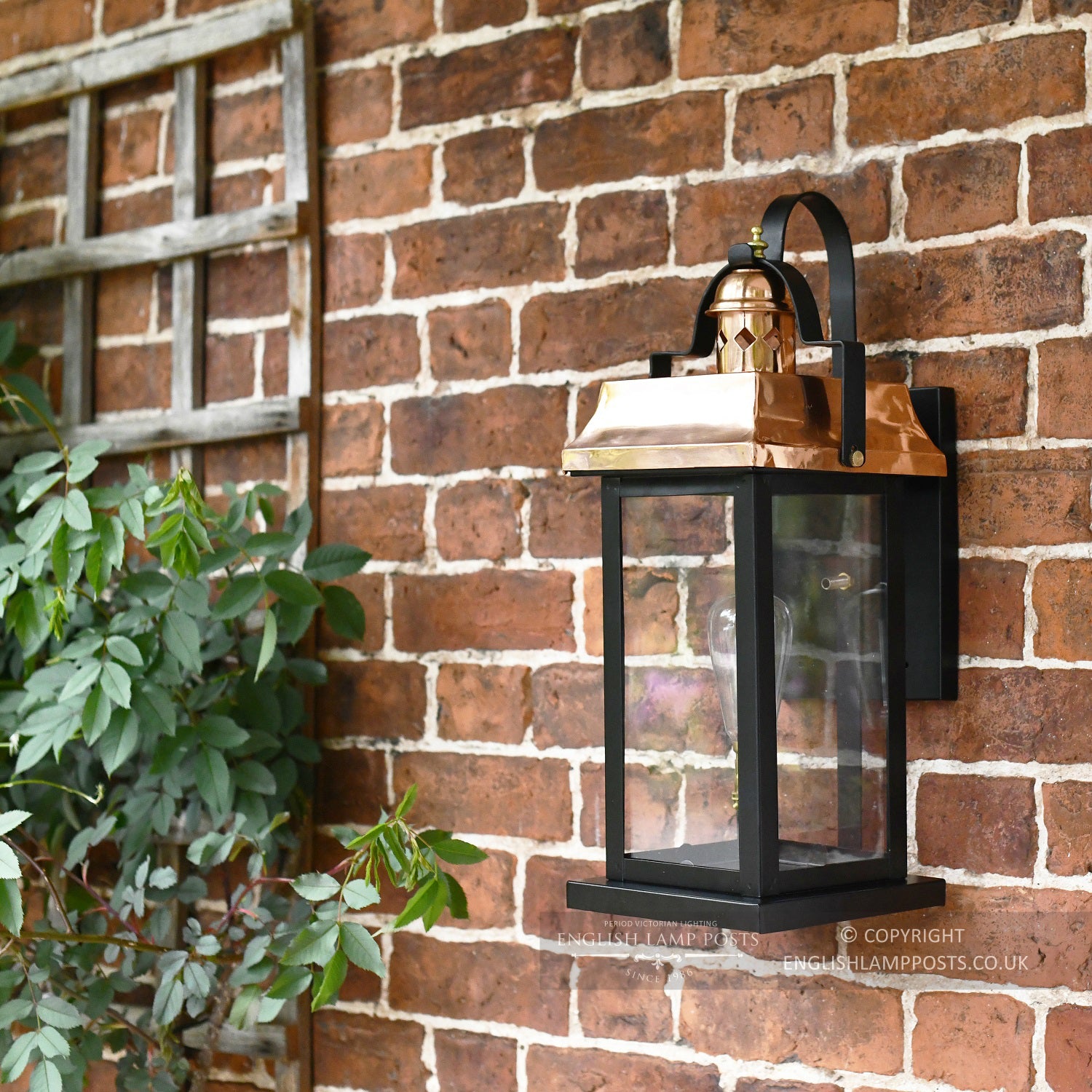 Black and Copper Two Tone Wall Lantern