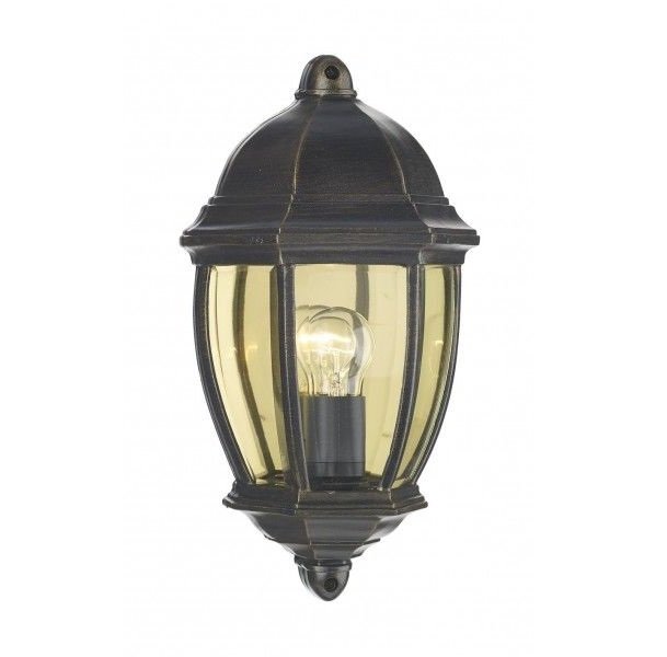 Black and Gold Flush Fitting Half Wall Light