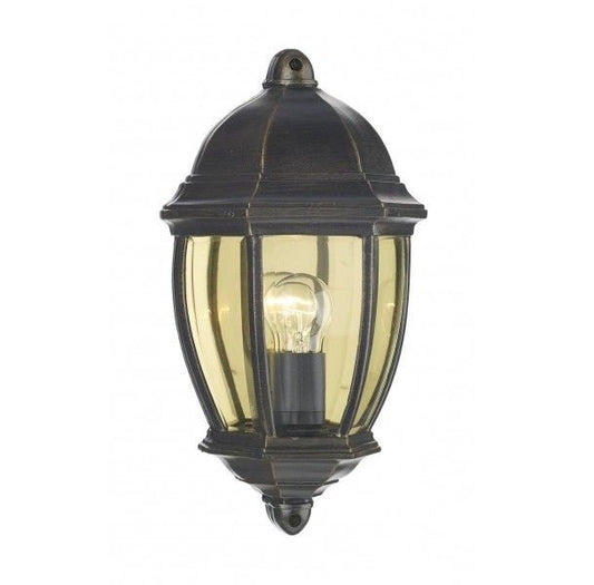 Black and Gold Flush Fitting Half Wall Light