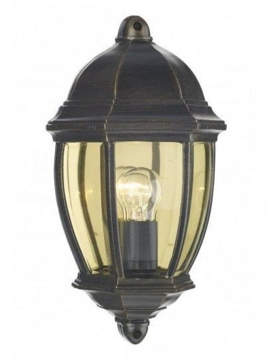 Black and Gold Flush Fitting Half Wall Light
