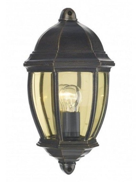 Black and Gold Flush Fitting Half Wall Light