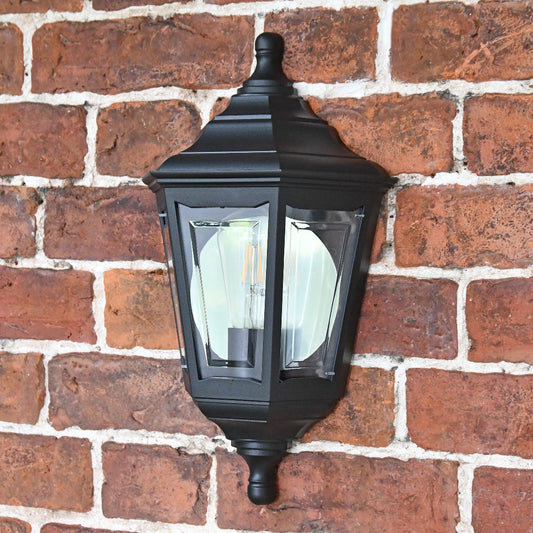 Black Bellvue Flush Wall Lantern