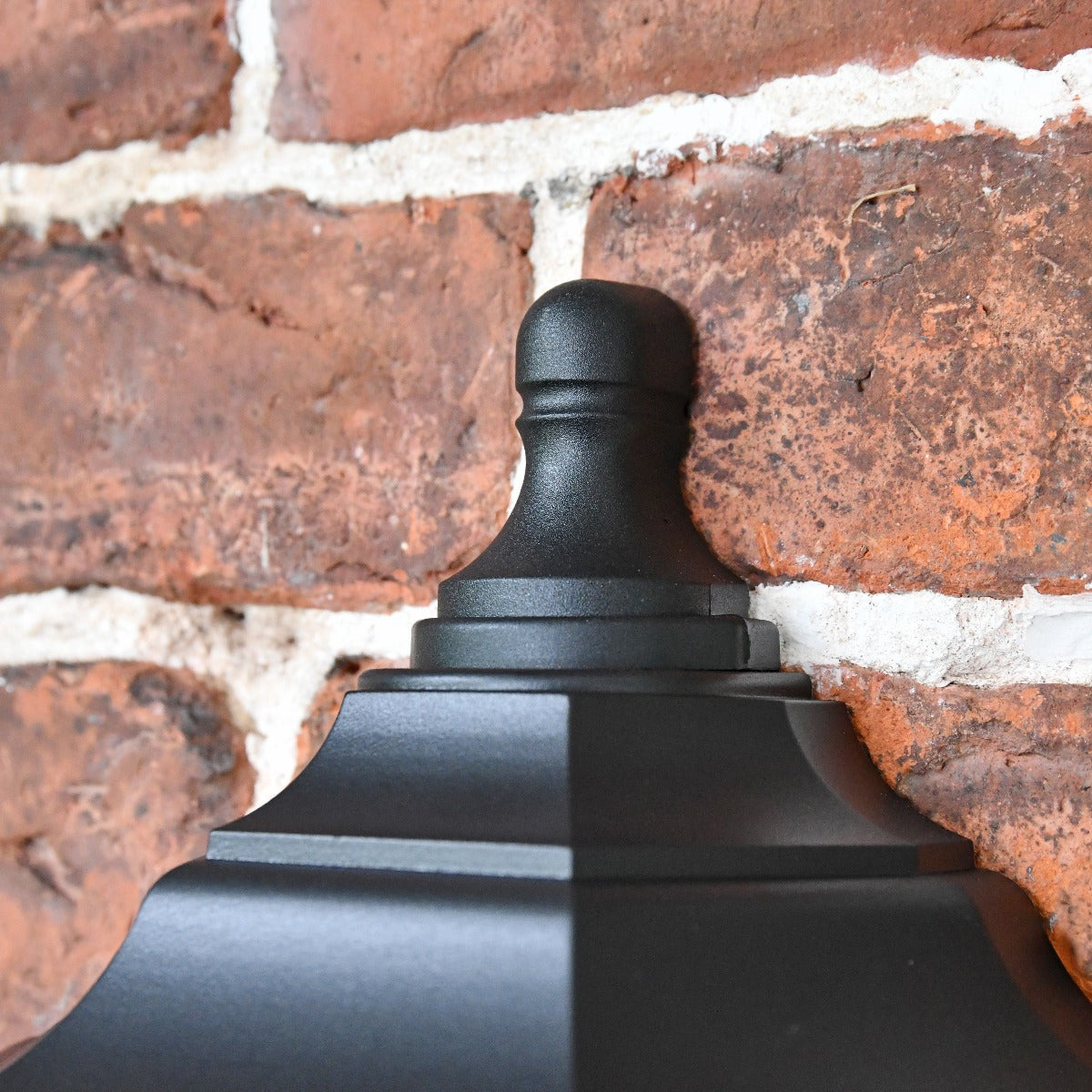 Black Bellvue Flush Wall Lantern Top Finial