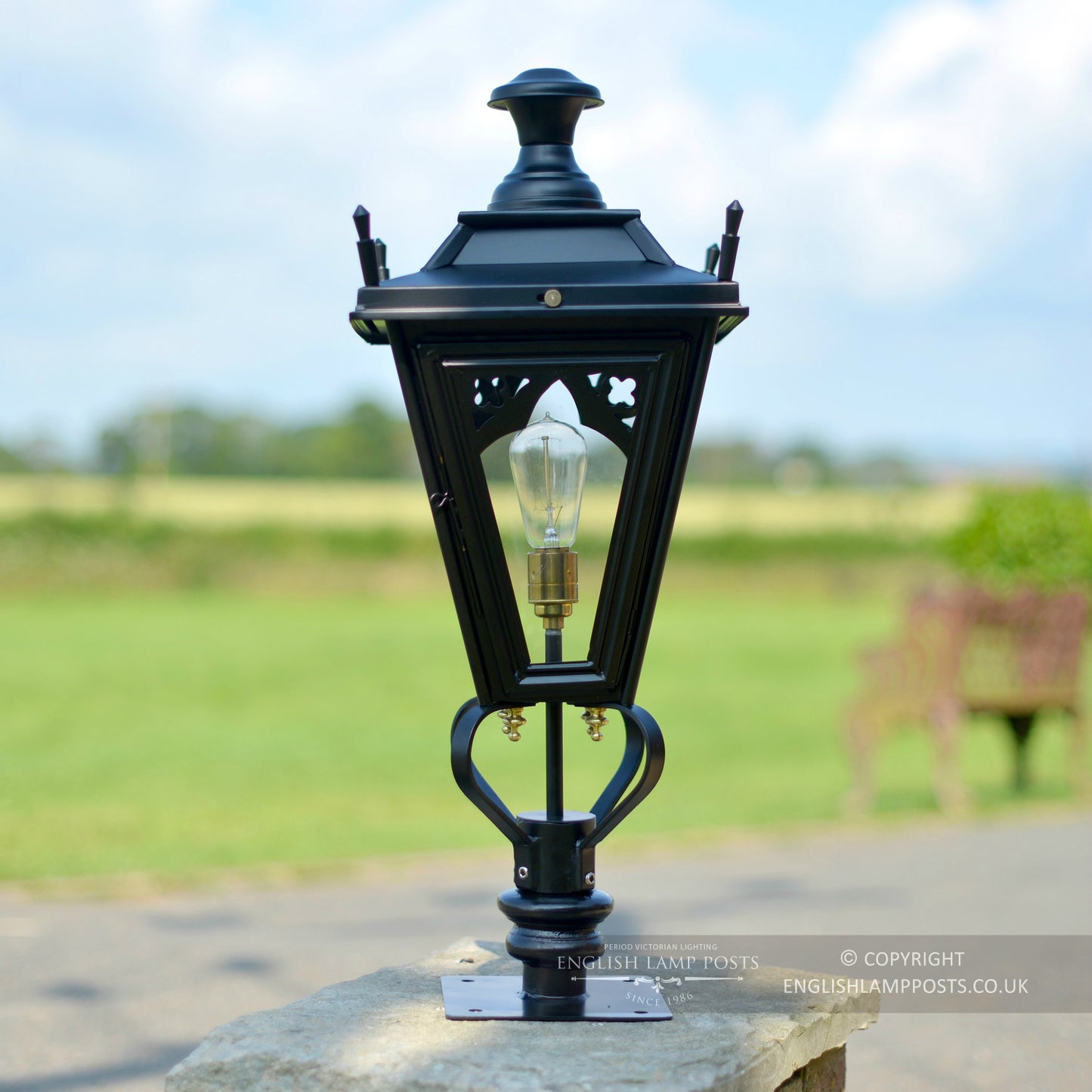 BLACK CANTERBURY ENTRANCE PILLAR LIGHT - 71CM