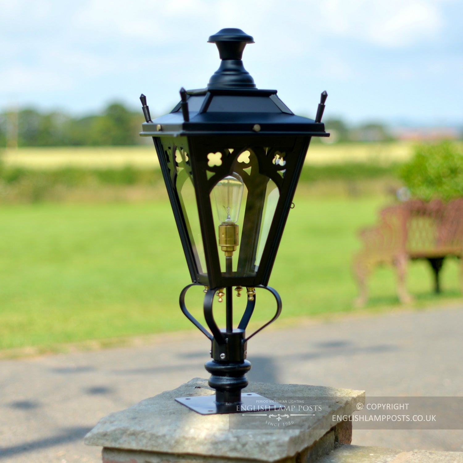 Black Canterbury Pillar Lantern Small Size