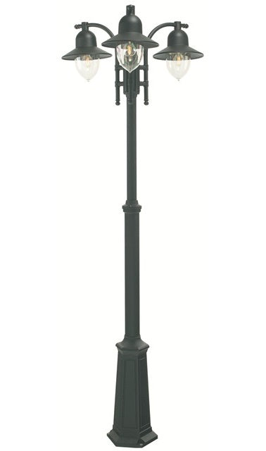 Black Coach House Design Triple Head Contemporary Lamp Post
