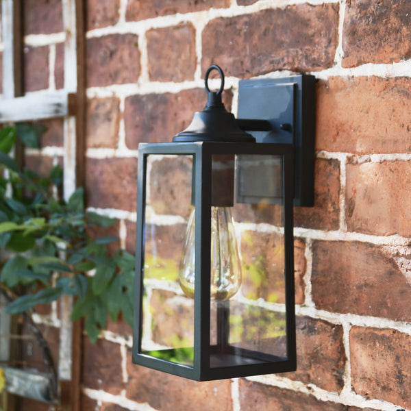 Black Contemporary Rectangular Top Fix Wall Lantern