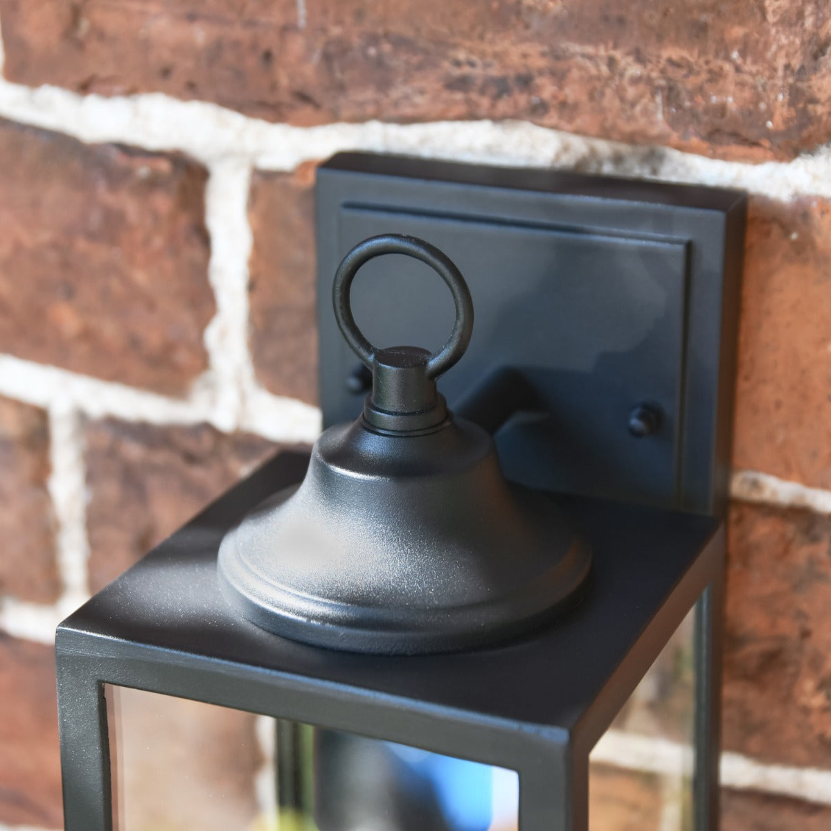 Black Contemporary Rectangular Wall Light in Situ