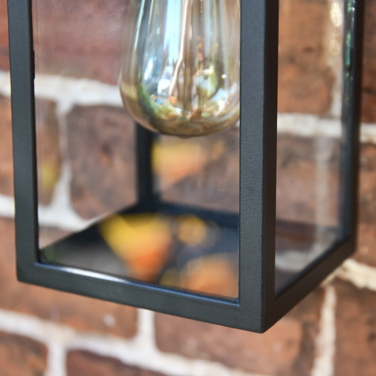 Close-Up of Black Contemporary Rectangular Wall Light