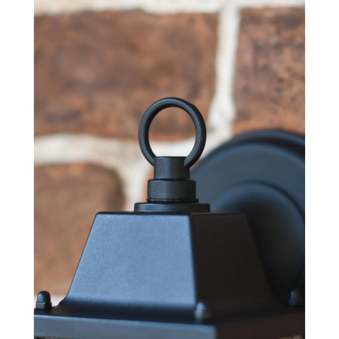 'Alderley Edge' Black Contemporary Outdoor Top Fix Wall Light