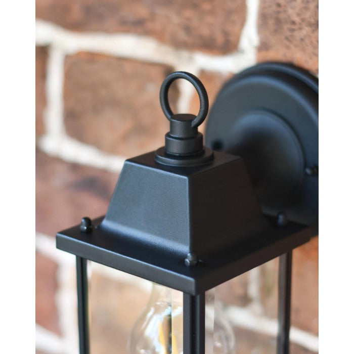 'Alderley Edge' Black Contemporary Outdoor Top Fix Wall Light