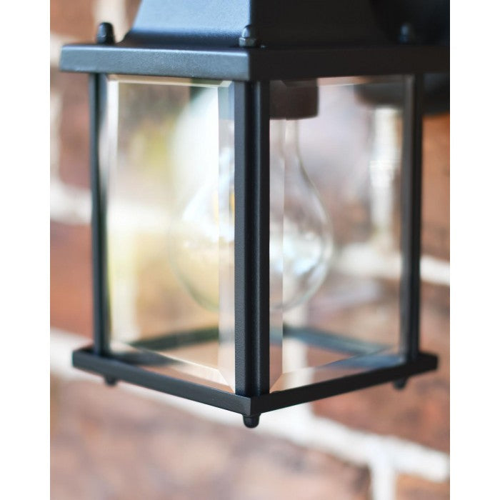 'Alderley Edge' Black Contemporary Outdoor Top Fix Wall Light