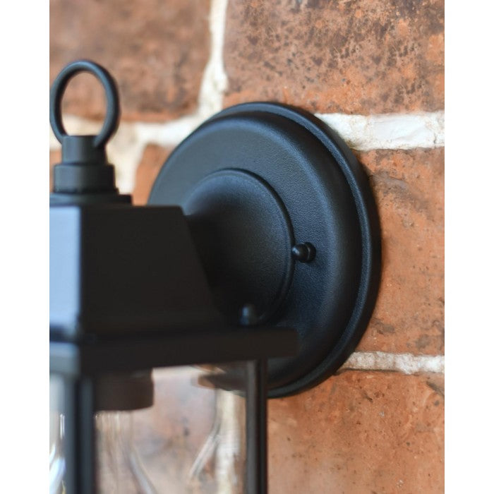 'Alderley Edge' Black Contemporary Outdoor Top Fix Wall Light