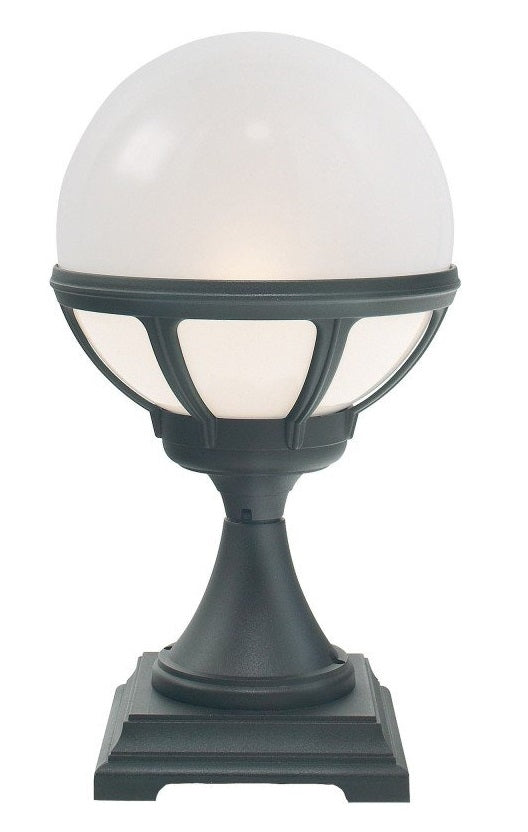 Black Contemporary Globe Pillar Light Fitting