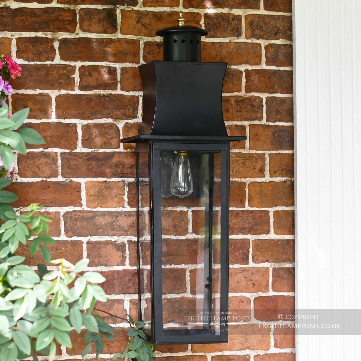Black Contemporary Large Flush Wall Lantern