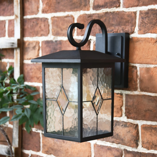 Black Contemporary Searchlight Rectangular Top Fix Wall Light
