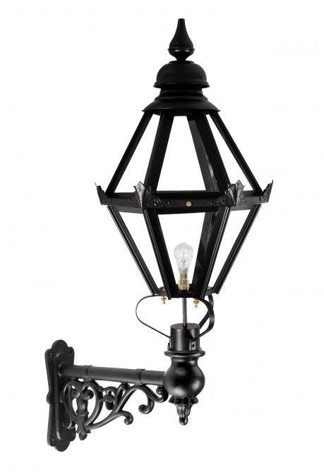 Deluxe "Craven" Black Hexagon Wall Light On Ornate Bracket