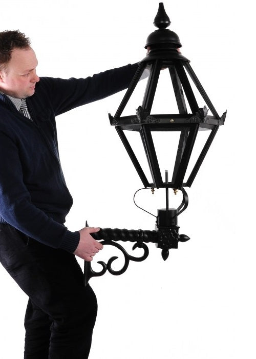 Deluxe "Craven" Black Hexagon Wall Light