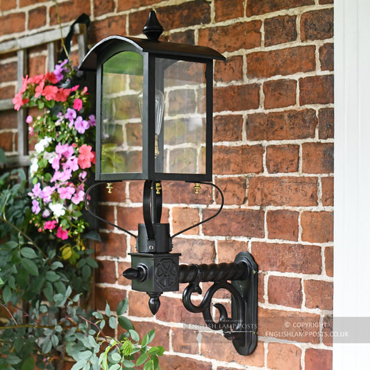 Black Curved Top Victorian Garden Wall Light