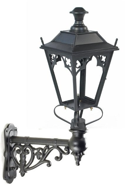 Black Deluxe Gothic Wall Light On Ornate Bracket