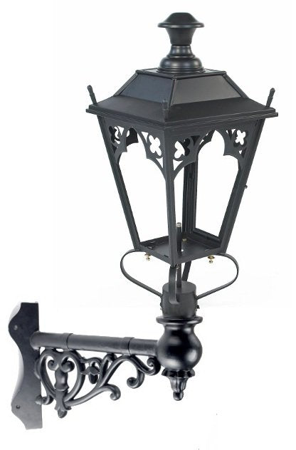 Black Deluxe 'Dorchester' Wall Light On Ornate Corner Bracket