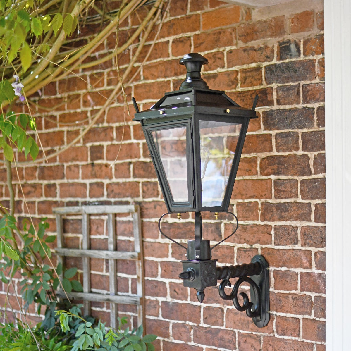 Black Dorchester Wall Light On Brick Wall