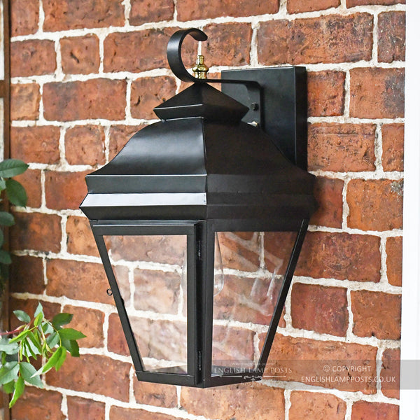Black Flush Suspended Victorian Wall Lantern