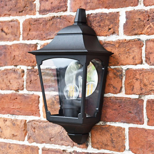 Black Flush Traditional Half Wall Light