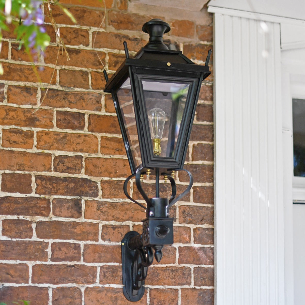 Black Garden Lantern On Wall Bracket