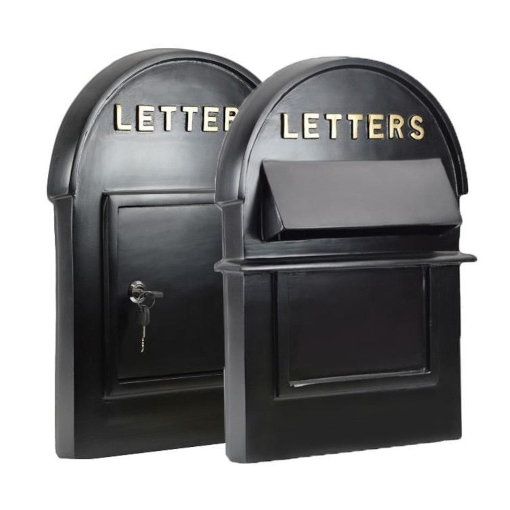 Matte-black post box plates 