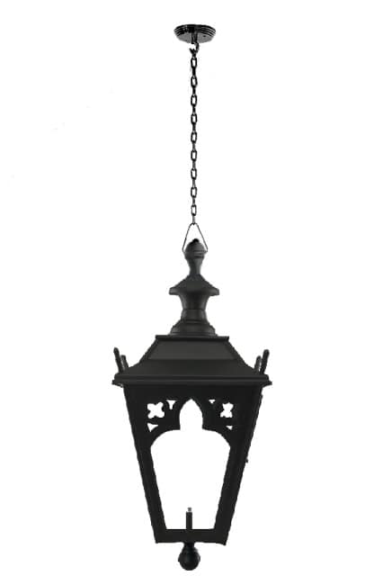 Black Canterbury Hanging Lantern on chain - thumbnail