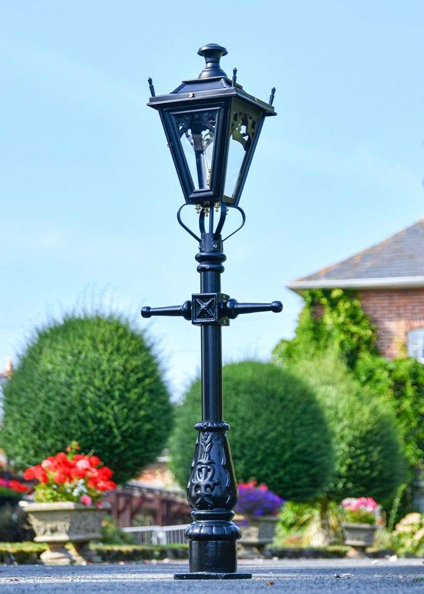 Black Gothic Miniature Lamp Post in Situ
