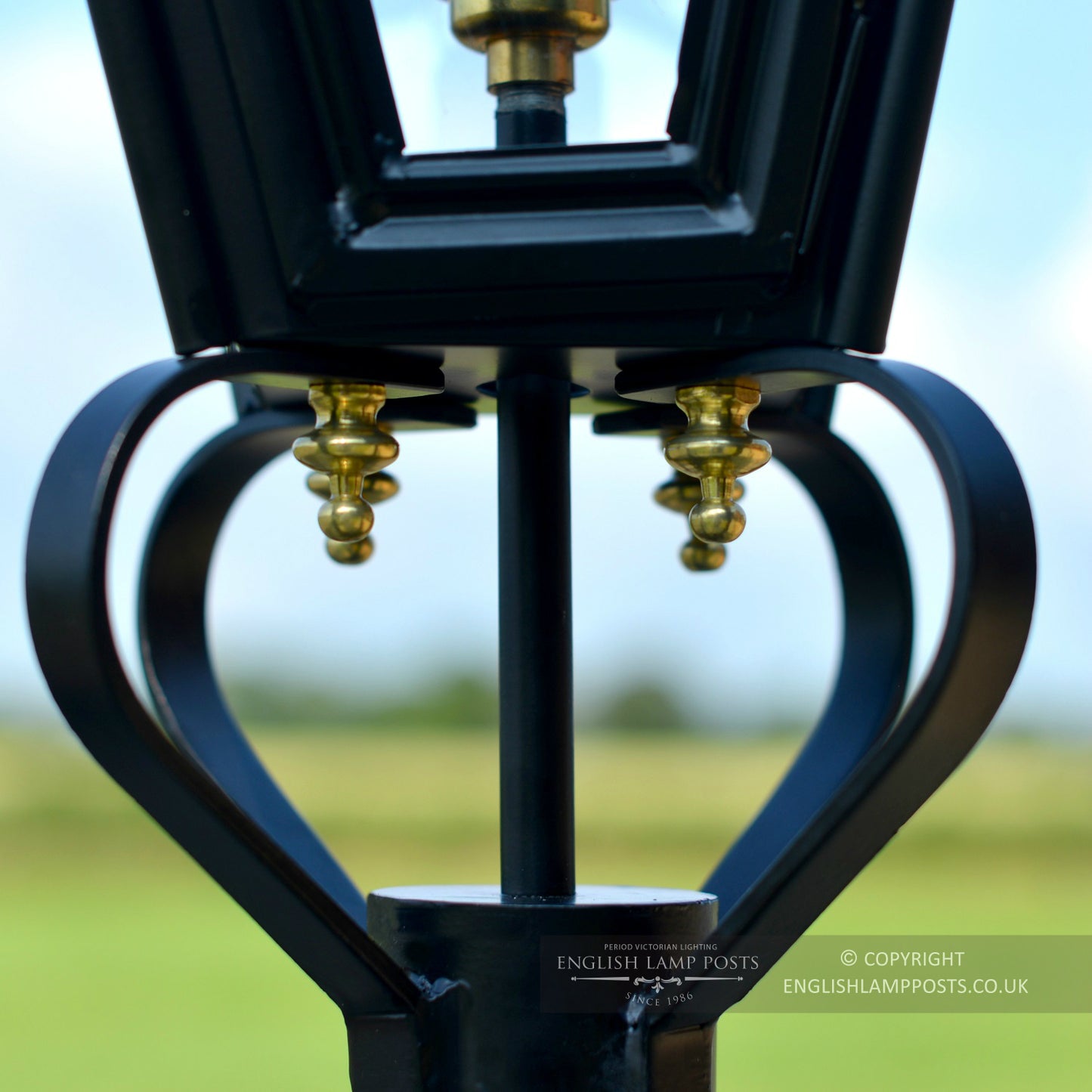 Black Gothic Pillar Light and Lantern Set 71cm