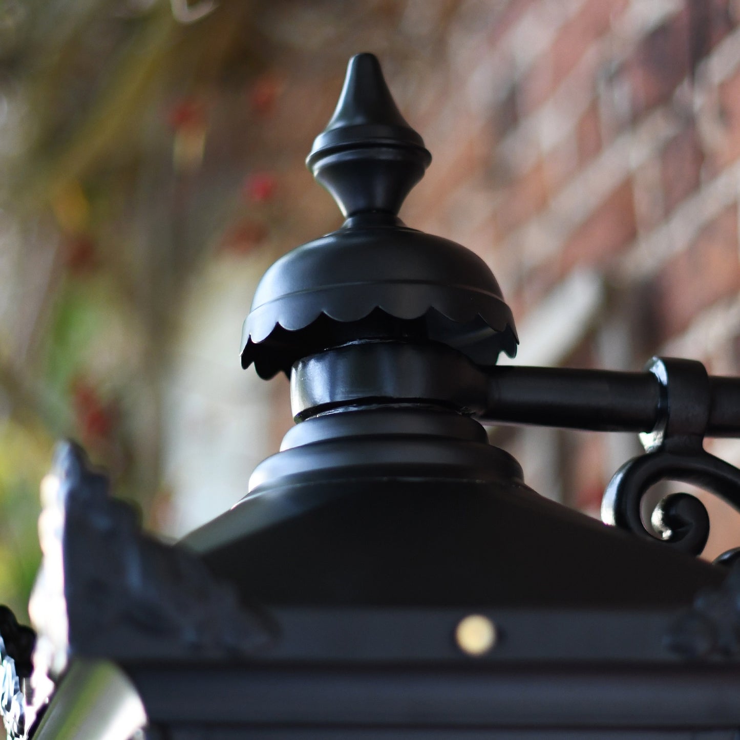 Large Black Top Fix Wall Lantern With Corner Mount Bracket