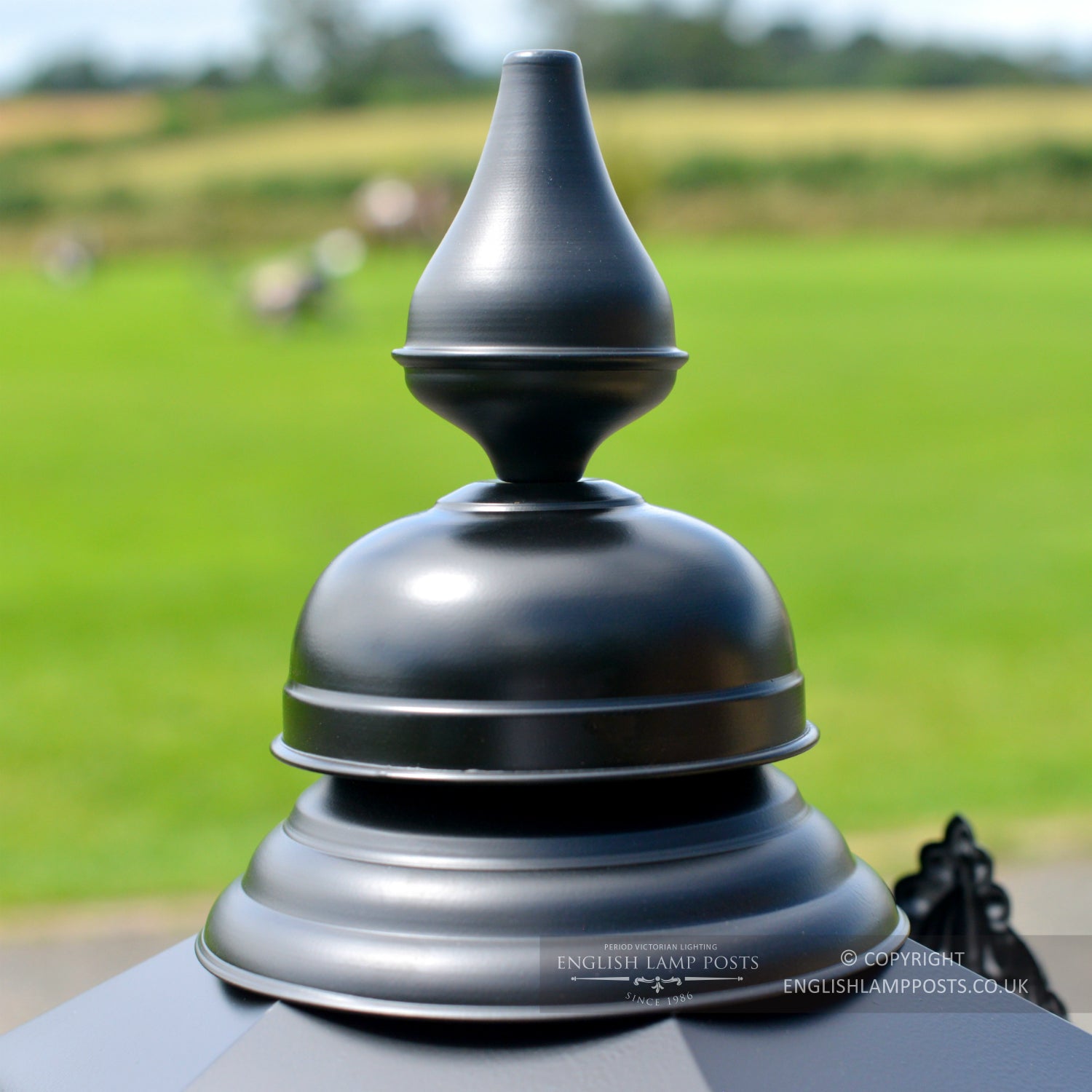 Black Hexagon Entrance Light Set Lantern Finial