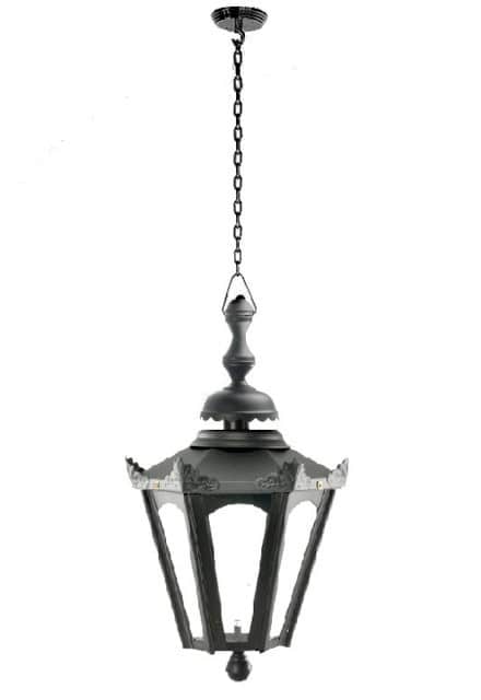 Black Hexagon Lantern On Chain - thumbnail