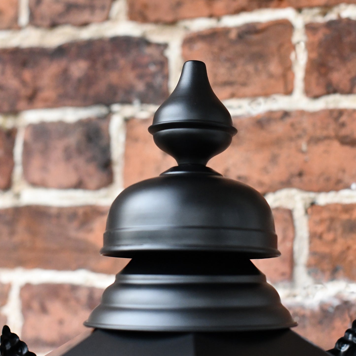 Black Hexagon Wall Light Finial and Spinnings