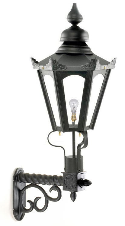 Small Black Hexagonal Victorian Wall Light
